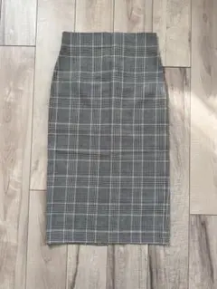 チェック柄タイトスカート グレー系