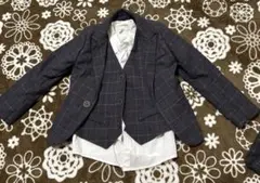 ネイビー系チェック フォーマルスーツ120