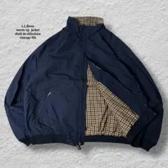 エルエルビーンウォームアップジャケット90s古着vintageネイビー超激レア