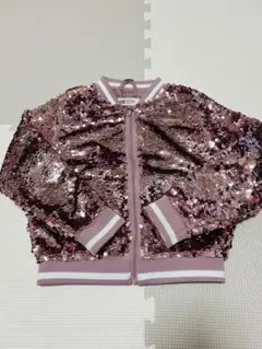 スパンコール猫刺繍ボンバージャケット