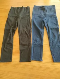 マタニティパンツ2点セット ブラック・ダークブルー