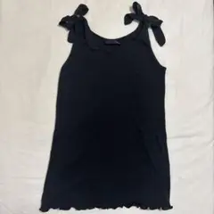 Heather リボンブラックキャミソール F