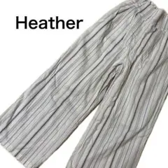 Heather ヘザー　ストライプパンツ　バックウエストゴム　Mサイズ