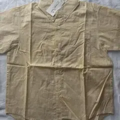 新品★子供用半袖チェックシャツ★イエロー110