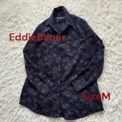 ♦︎美品エディバウアー　花柄　コーデュロイ　コールテン　ブラウス　シャツ　紺色　綿