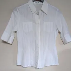 最終お値下げ！GLACIER ホワイト ストライプ 半袖シャツ M