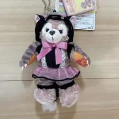 ディズニー ミニー ぬいぐるみバッジ キーホルダー パープル