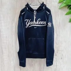 ヤンキース ナイキ NIKE Yankees裏起毛パーカー 紺×白 M