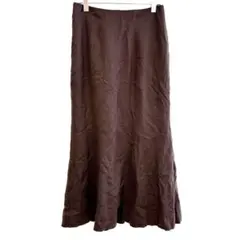 【F】ブラウン フレアスカート マーメイドスカート 海外古着 綺麗系 レディース