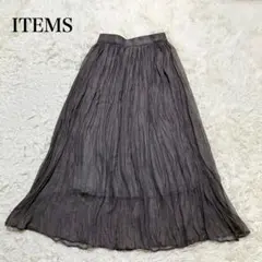 アイテムズ　アーバンリサーチ　ロングプリーツスカート　ウエストゴム　フレア　上品