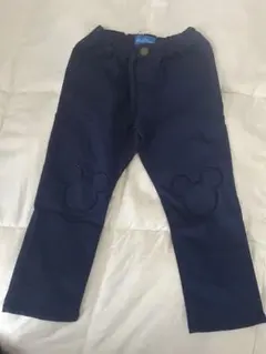 ディズニーランド　ミッキーマウス刺繍　ネイビー　パンツ