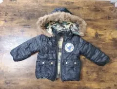 迷彩裏地ファー付き ダウンジャケット