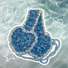 ハート イヤーマフ 毛糸 かぎ針編み 編み物