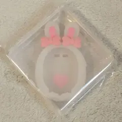 たまごっちユニ　うさぎ型カバー　ホワイト ピンク　リボン　ハート　ケース付き