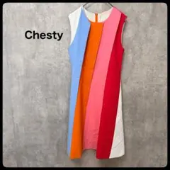 # Chesty マルチカラー 切替 ノースリーブ ワンピース 0 S カラフルのサムネイル