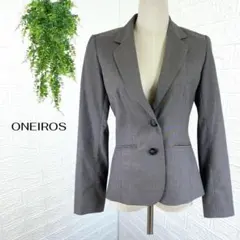 3885【ONEIROS】テーラードジャケット スーツ グレー 11号 L