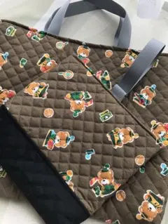 ピ*ン様 くま柄レッスンバッグ(絵本バッグ)上履き入れセット