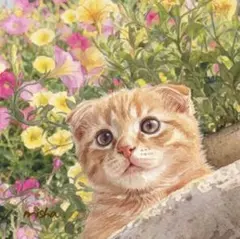 原画 猫と薔薇の庭園 絵画 アート パステル画 風景画 バラ ネコ - メルカリ