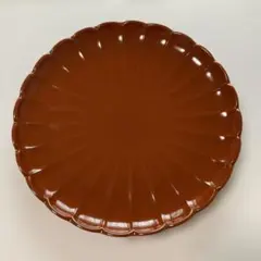 茶色 漆器 菓子器 花弁型