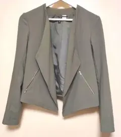 H&M DIVIDED ノーカラージャケット カーキのサムネイル