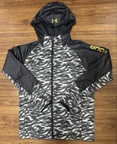 アンダーアーマー パーカー ジャケット カモフラ ブラック ゴールド　サイズL