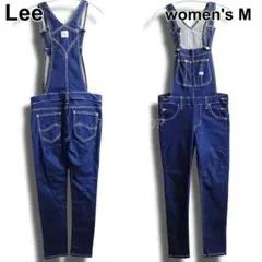 良品★Lee　リー　スキニーオーバーオール　【M】　ストレッチ　サロペット　濃青