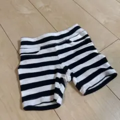 80cm 白黒ストライプ ハーフパンツ
