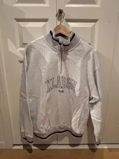 XLARGE グレー ハーフジップ トレーナー L