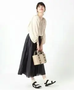 スタディオクリップ❋ストライプバルーンスリーブブラウス