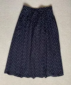 JUSGLITTY フレアスカート　ロング　ドット　ネイビー　サイズ 2（M）