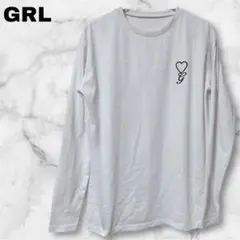 『GRL』 グレイル (F) / レディース ハートロゴ 刺繍 ロングTシャツ