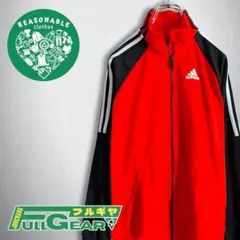 古着　トラックジャケット　アディダス　オレンジ/ブラック　レディースL　メンズM