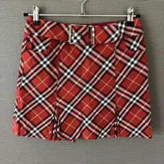 美品 バーバリーブルーレーベル プリーツミニスカートノバチェック ベルト 36