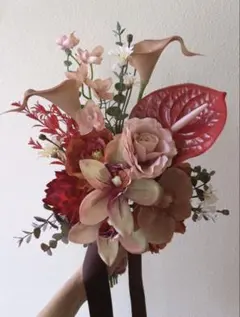 アーティフィシャルフラワー　前撮り　造花ブーケ　ウエディング