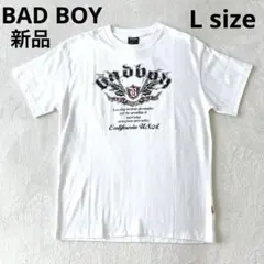 新品タグ付 BAD BOY ロゴプリント グラフィックTシャツ ホワイト綿100のサムネイル