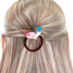 レジンヘアゴム ハンドメイド ❁うさぎ 海塗り プルメリア 【№126