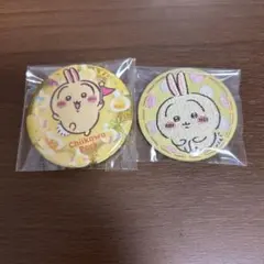 ちいかわ　刺繍缶バッジ　ちいかわパーク　トレーディングホログラム缶バッジ　うさぎ