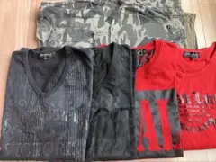 メンズ服(L)5点セット☆ロンT×3枚、半袖Tシャツ、ズボン