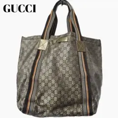 希少/美品 グッチ ナイロン トートバッグ シェリーライン ディアマンテ 