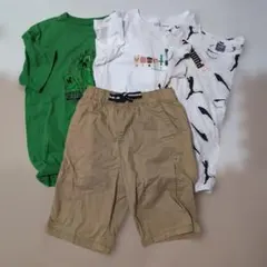 ユニクロマイクラTシャツ2枚　プーマTシャツ　カーゴパンツ140cm 4枚セット