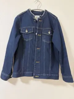 【お値下げ】ikka イッカ　デニムジャケット　ノーカラー　キレイめ濃紺　春