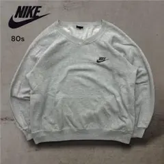 【激レア】80sナイキ紺タグクルーネックスウェットトレーナー刺繍スウォッシュロゴ