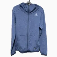 【美品】adidas フルジップ フード付きジャケット XS ネイビー
