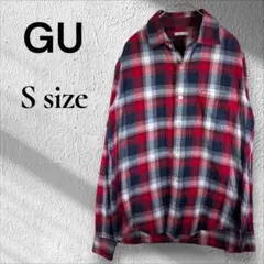 ✨️定番人気✨️ GU ネルシャツ L チェック柄 レッド 羽織り カジュアル