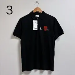 新品⬛︎LACOSTE⬛︎スヌーピー⬛︎コラボ⬛︎ポロシャツ⬛︎ブラック⬛︎刺繍 メルカリ