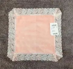 【新品・未使用】近沢レース店　シーズンタオルハンカチ　桜便り　ピーチ