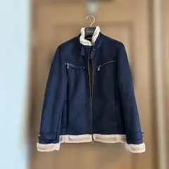 Navy ネイビー スエード風 ジャケット
