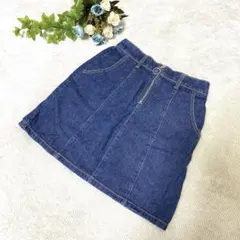 【コルザ】ミニスカート(M)ブルー レディース タイト シンプル カジュアル