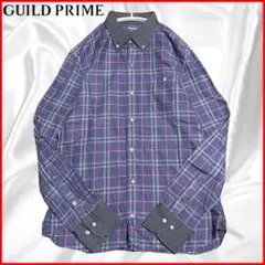 【GUILD PRIME】美品ギルドプライム 黒衿クレリック BD ロゴ刺繍 紺のサムネイル