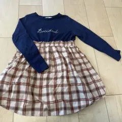 MPS 長袖ワンピース 130サイズ ネイビー/チェック